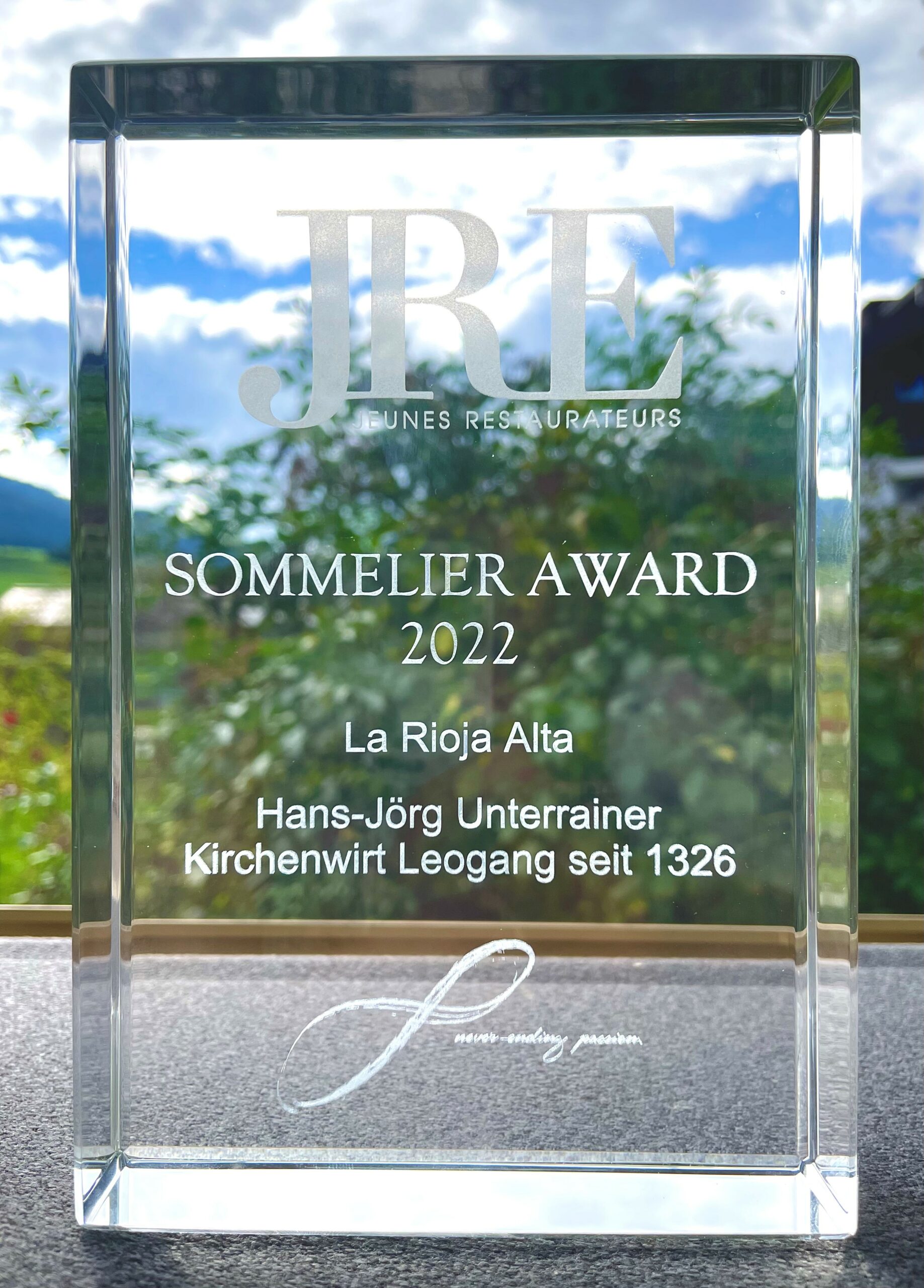 Kirchenwirt Leogang JRE Sommelier Award 2022